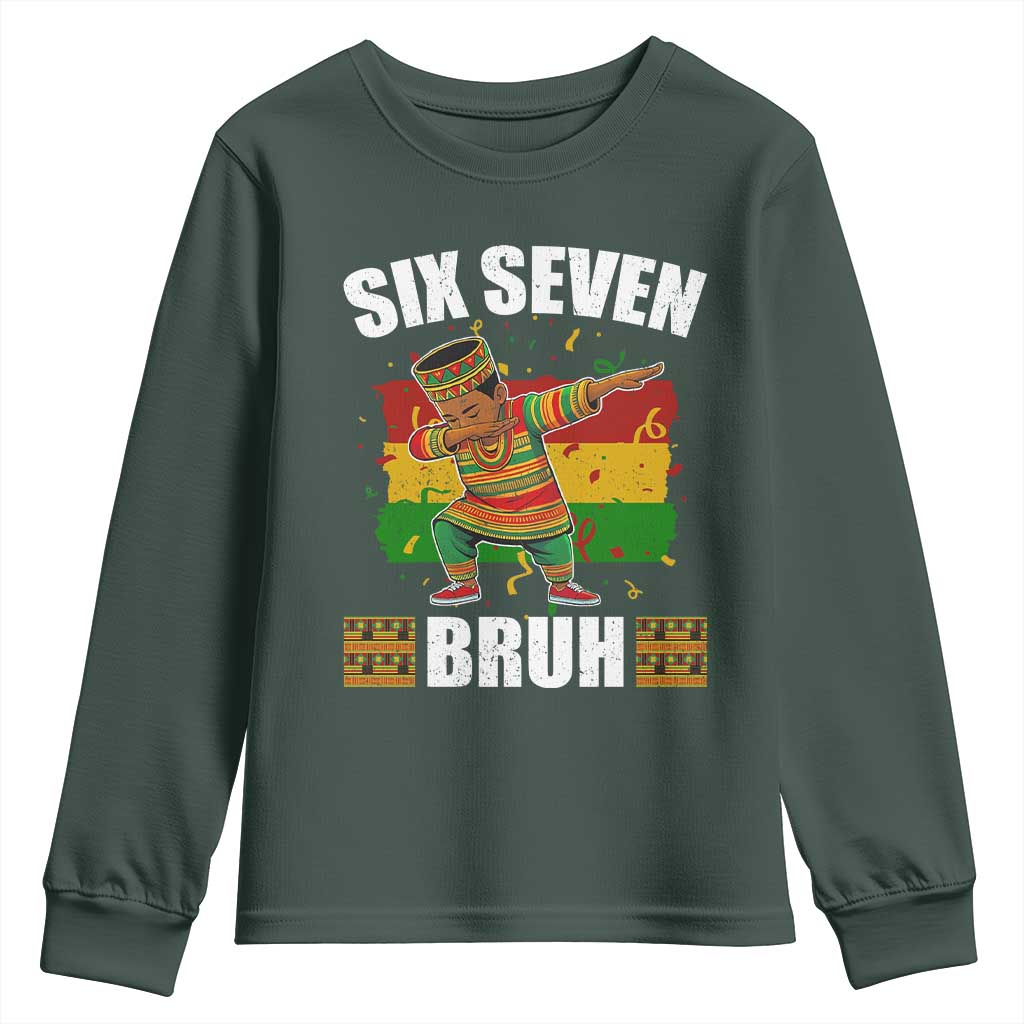 Funny 67 Kwanzaa Youth Sweatshirt Six Seven Bruh Dabbing African Heritage - African Pride