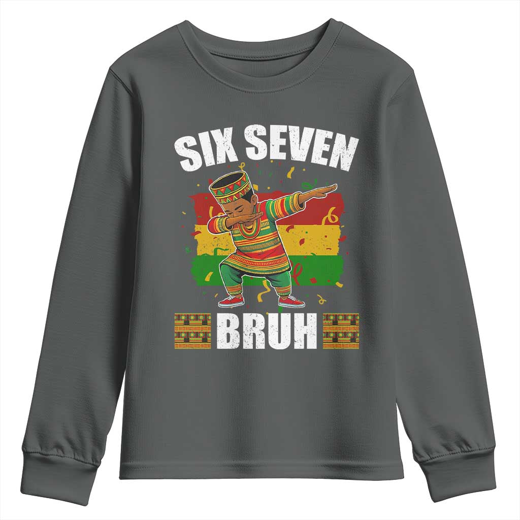 Funny 67 Kwanzaa Youth Sweatshirt Six Seven Bruh Dabbing African Heritage - African Pride