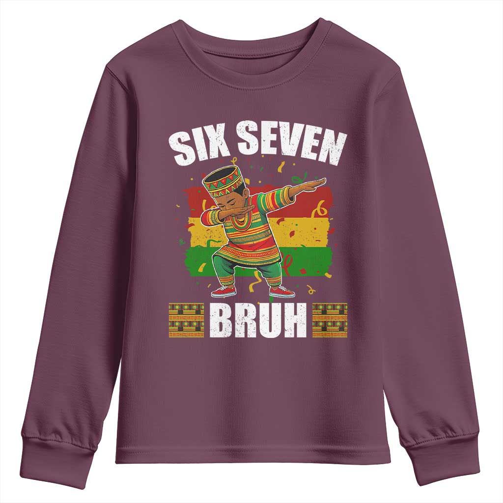 Funny 67 Kwanzaa Youth Sweatshirt Six Seven Bruh Dabbing African Heritage - African Pride