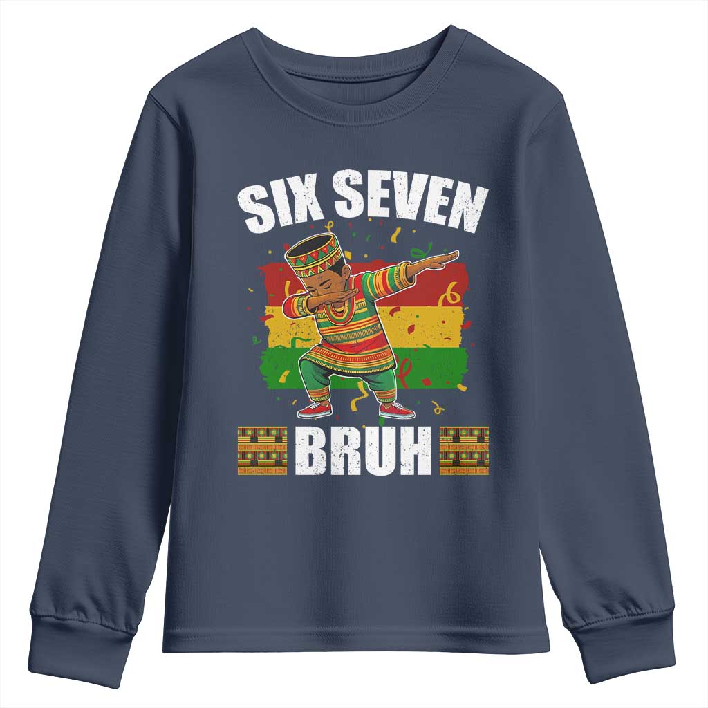 Funny 67 Kwanzaa Youth Sweatshirt Six Seven Bruh Dabbing African Heritage - African Pride
