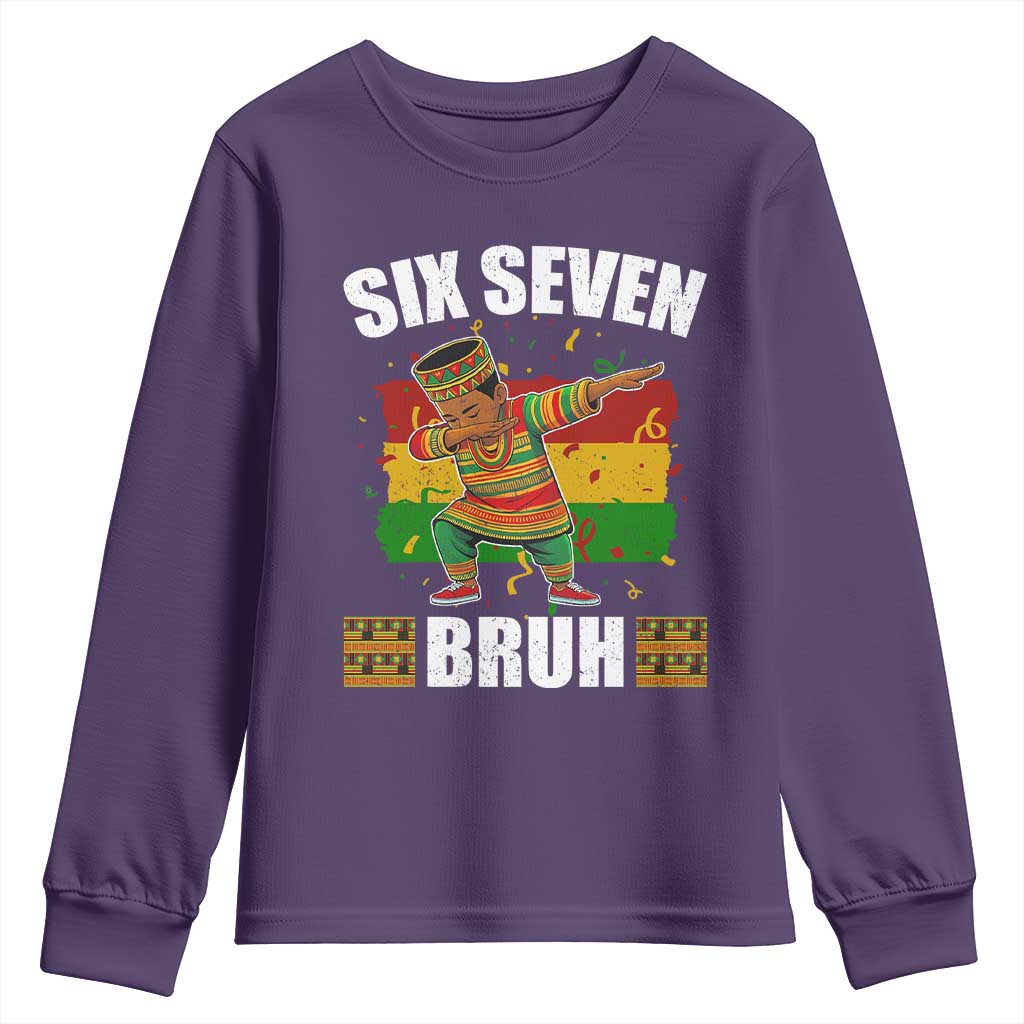 Funny 67 Kwanzaa Youth Sweatshirt Six Seven Bruh Dabbing African Heritage - African Pride
