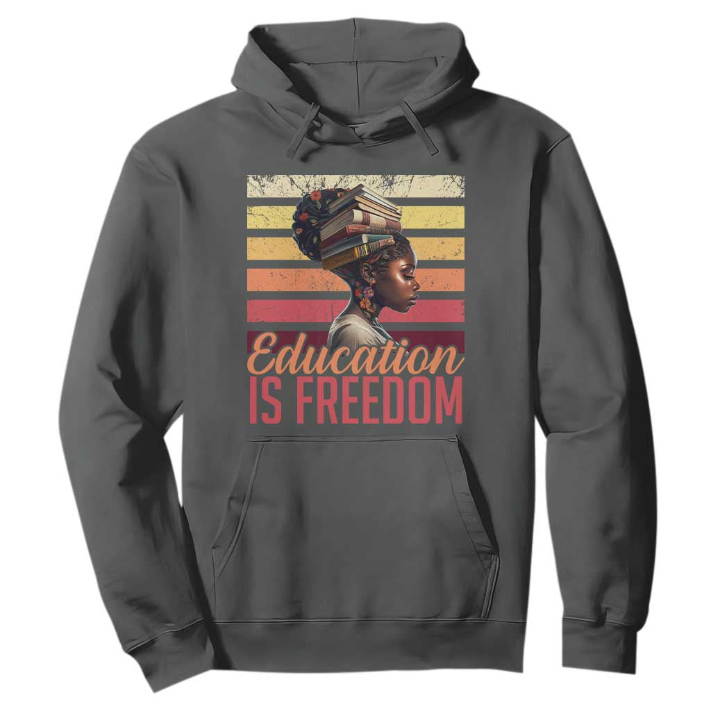 Education Is Freedom Hoodie Retro Black History Teacher