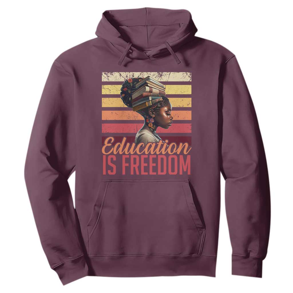 Education Is Freedom Hoodie Retro Black History Teacher