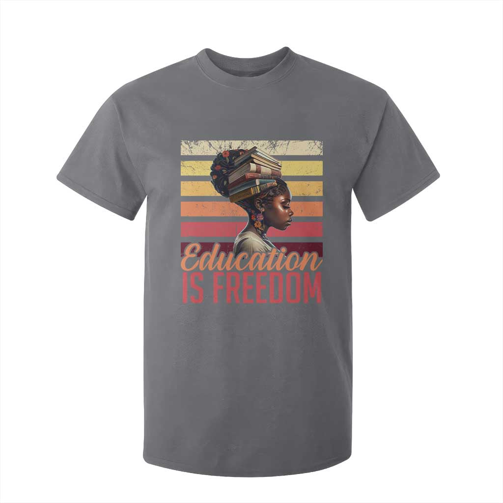Education Is Freedom T Shirt For Kid Retro Black History Teacher