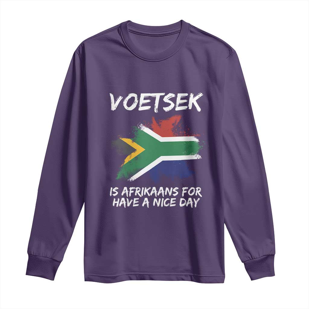 Funny Voetsek Is Afrikaans For Have A Nice Day Long Sleeve Shirt Saffa Flag