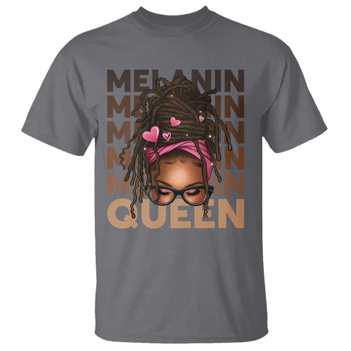African American Pride T Shirt Melanin Queen Afro Messy Bun