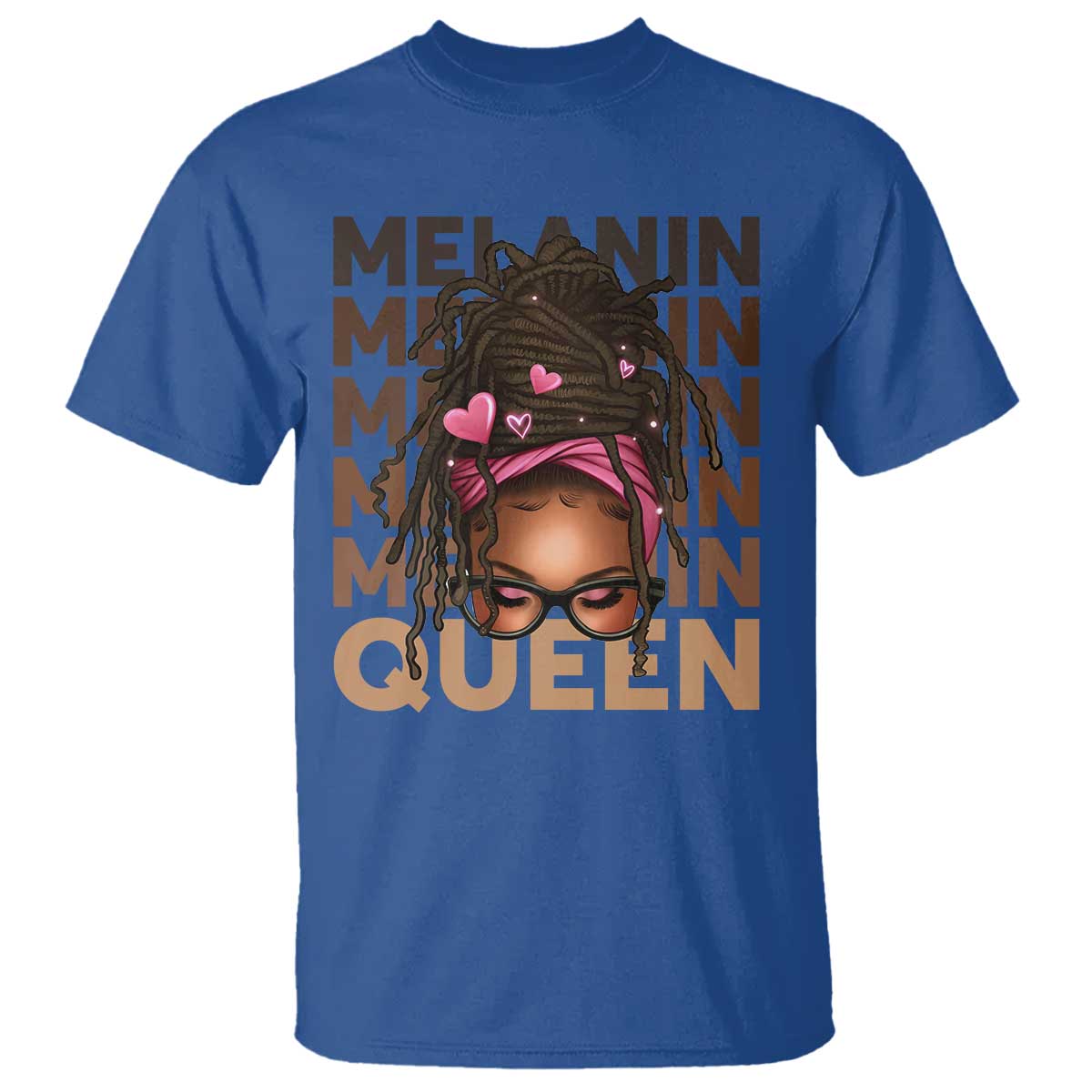 African American Pride T Shirt Melanin Queen Afro Messy Bun