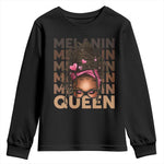 African American Pride Youth Sweatshirt Melanin Queen Afro Messy Bun