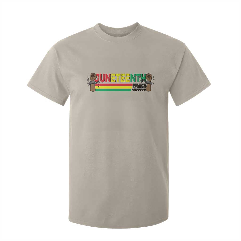 Juneteenth 1865 T Shirt For Kid Believe Achieve Succeed Independence Day Breaking Every Chain