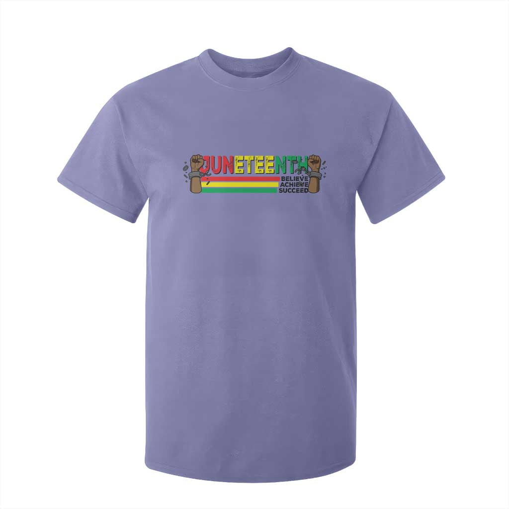 Juneteenth 1865 T Shirt For Kid Believe Achieve Succeed Independence Day Breaking Every Chain