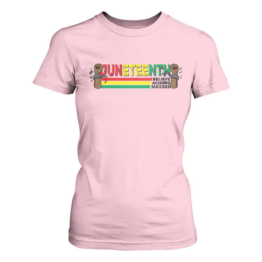 Juneteenth 1865 T Shirt For Women Believe Achieve Succeed Independence Day Breaking Every Chain