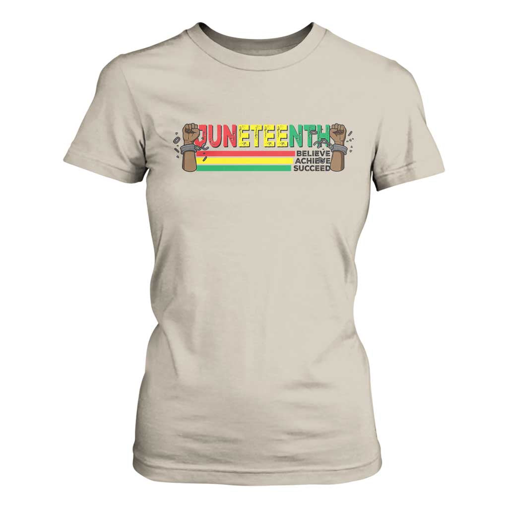 Juneteenth 1865 T Shirt For Women Believe Achieve Succeed Independence Day Breaking Every Chain