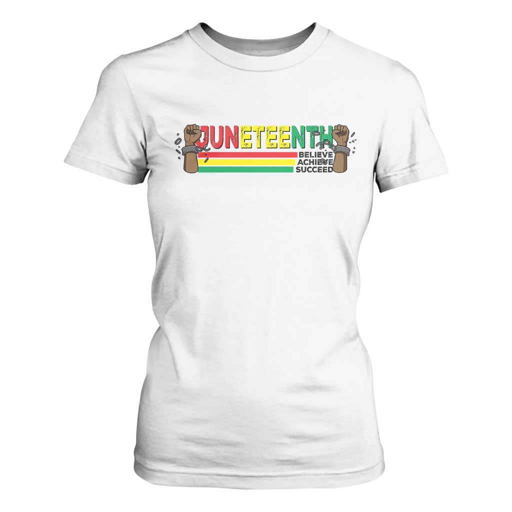 Juneteenth 1865 T Shirt For Women Believe Achieve Succeed Independence Day Breaking Every Chain