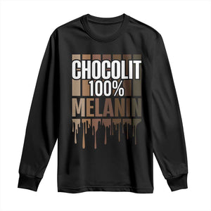 Funny Chocolit 100% Long Sleeve Shirt Melanin Black Pride African American