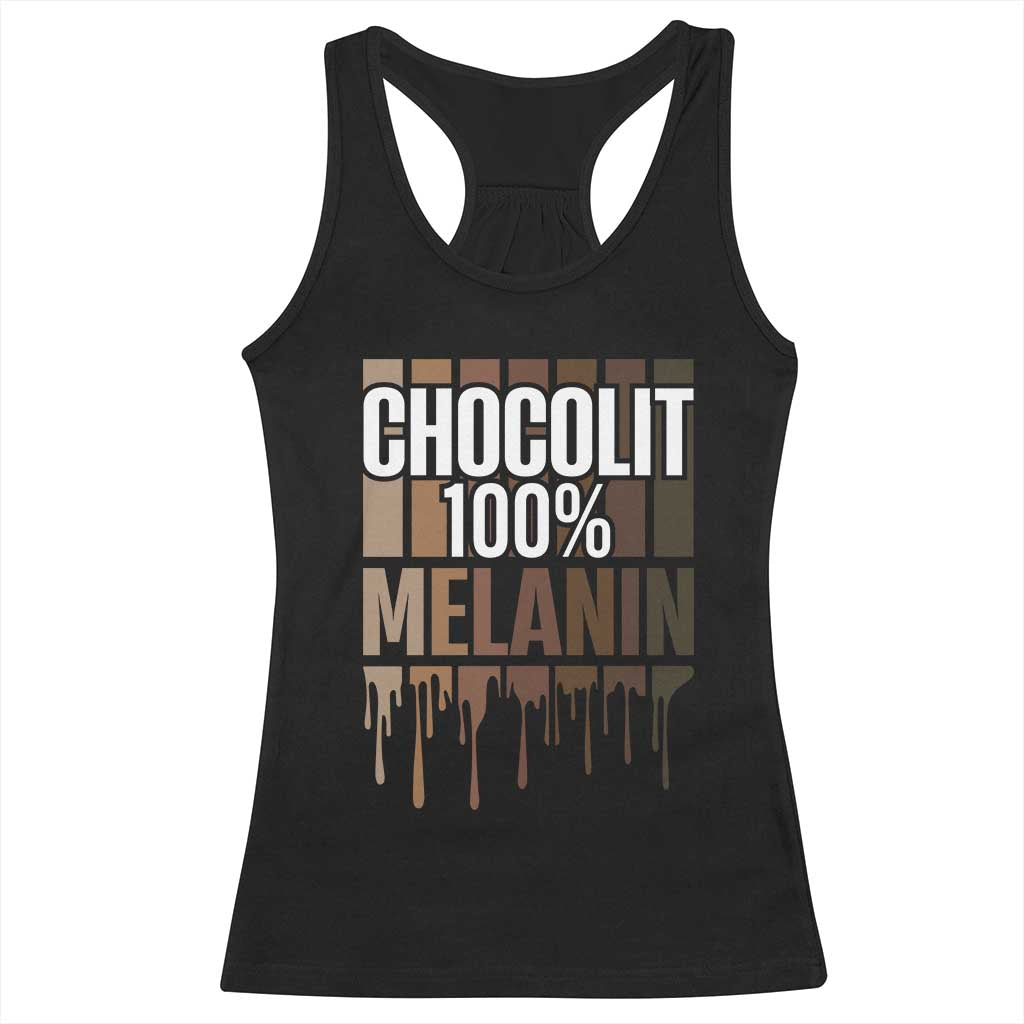 Funny Chocolit 100% Racerback Tank Top Melanin Black Pride African American