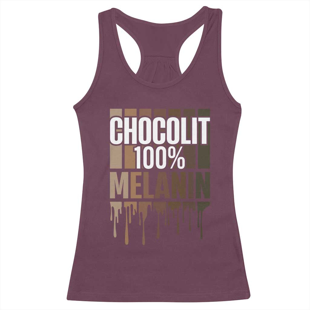 Funny Chocolit 100% Racerback Tank Top Melanin Black Pride African American