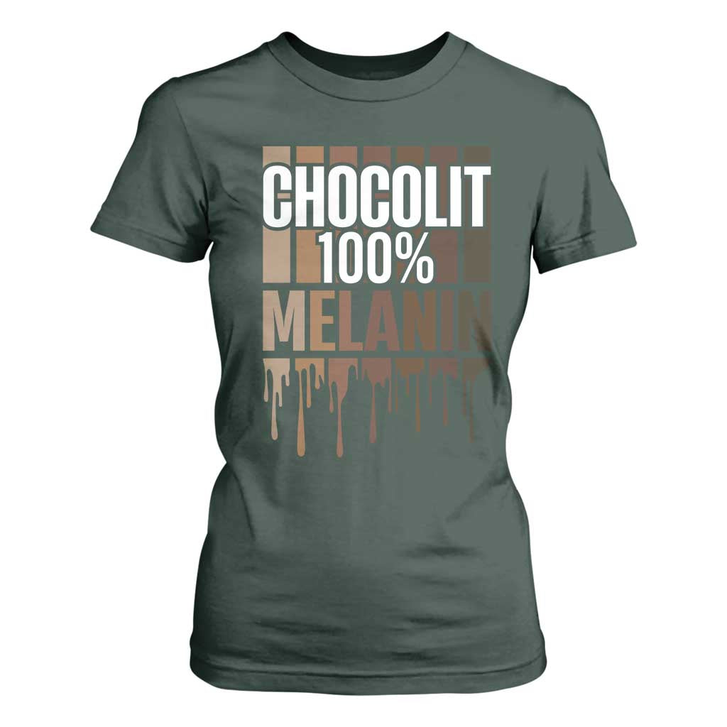 Funny Chocolit 100% T Shirt For Women Melanin Black Pride African American
