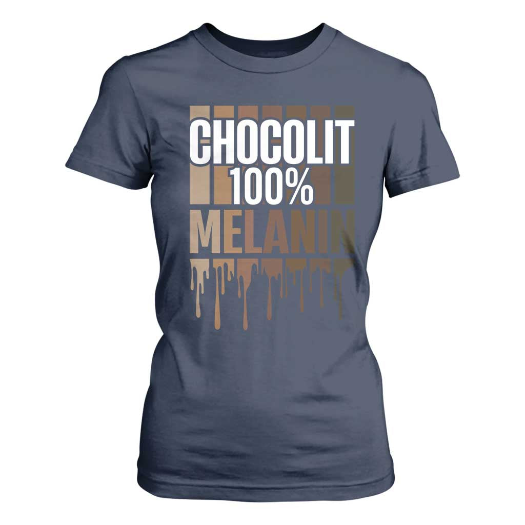 Funny Chocolit 100% T Shirt For Women Melanin Black Pride African American