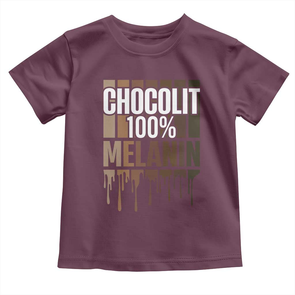 Funny Chocolit 100% Toddler T Shirt Melanin Black Pride African American