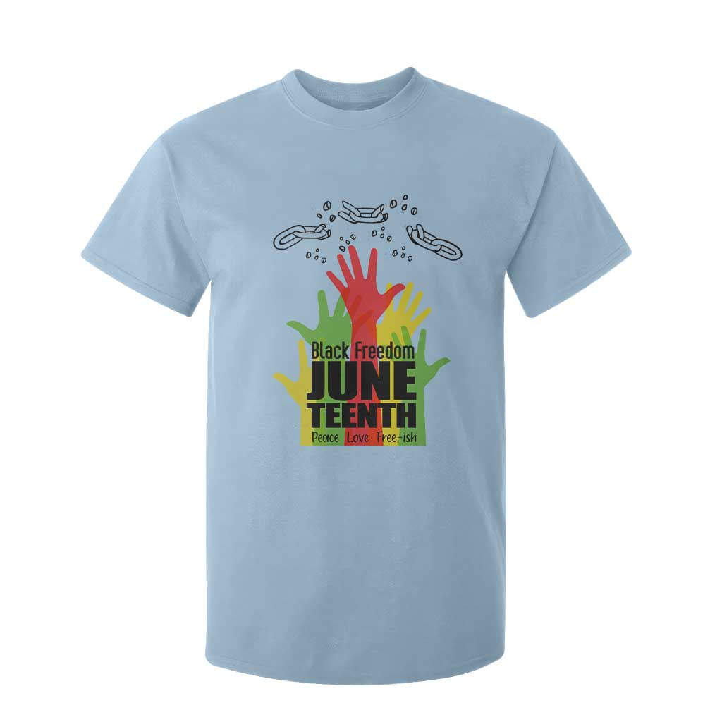 Juneteenth 1865 T Shirt For Kid Black Freedom Juneteenth Peace Love Free - ish Breaking Every Chain