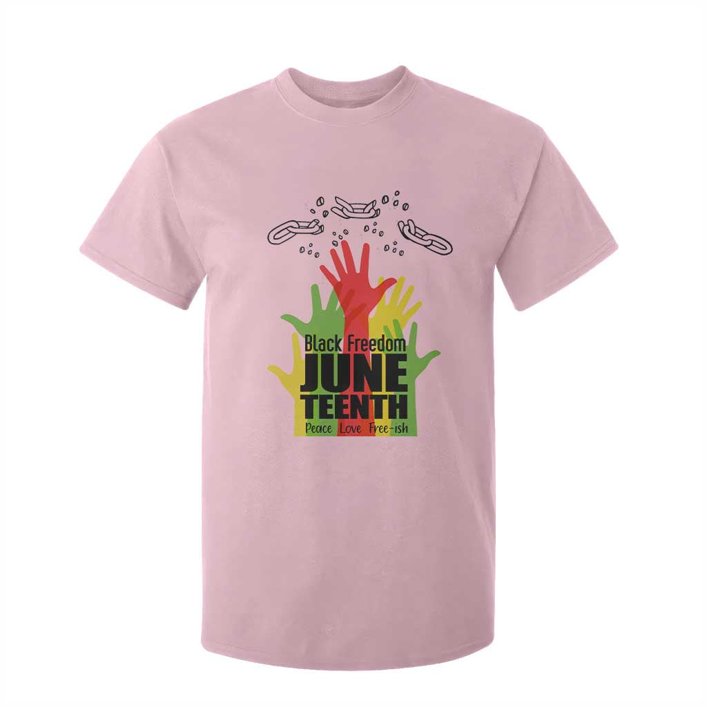 Juneteenth 1865 T Shirt For Kid Black Freedom Juneteenth Peace Love Free - ish Breaking Every Chain