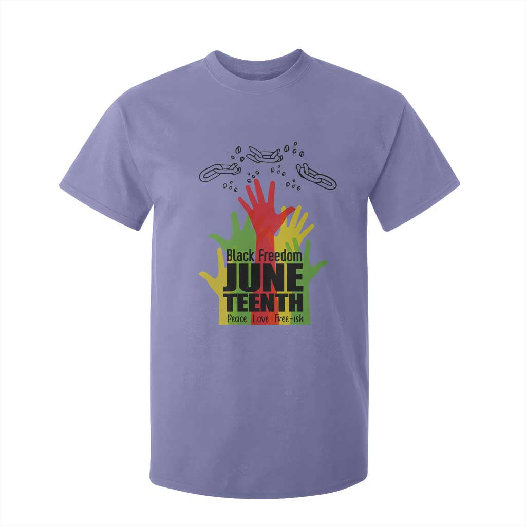 Juneteenth 1865 T Shirt For Kid Black Freedom Juneteenth Peace Love Free - ish Breaking Every Chain