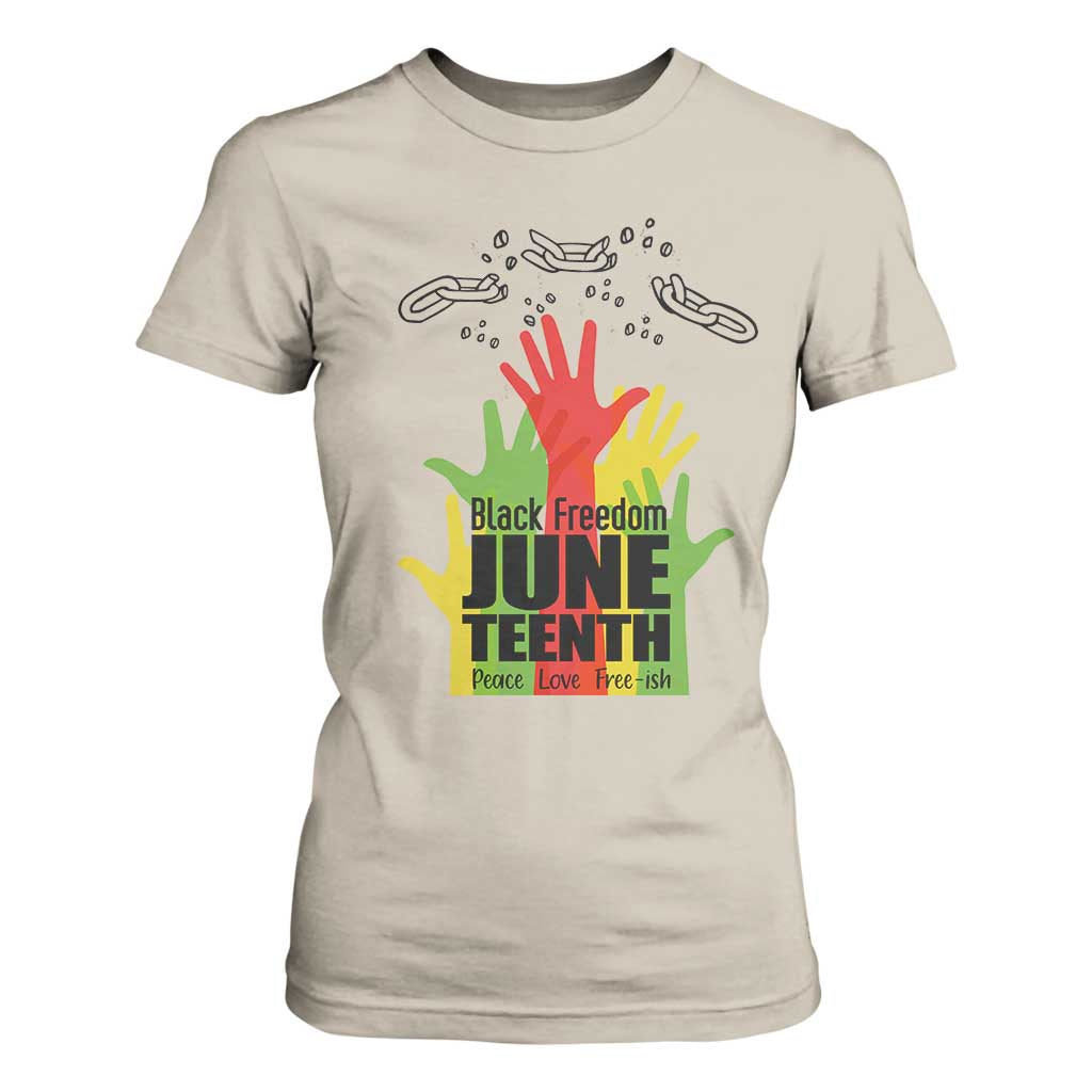 Juneteenth 1865 T Shirt For Women Black Freedom Juneteenth Peace Love Free - ish Breaking Every Chain