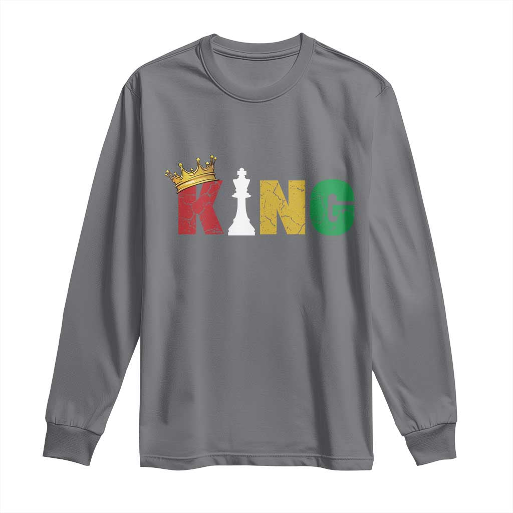 Funny Juneteenth King Long Sleeve Shirt Black Father Chess African American