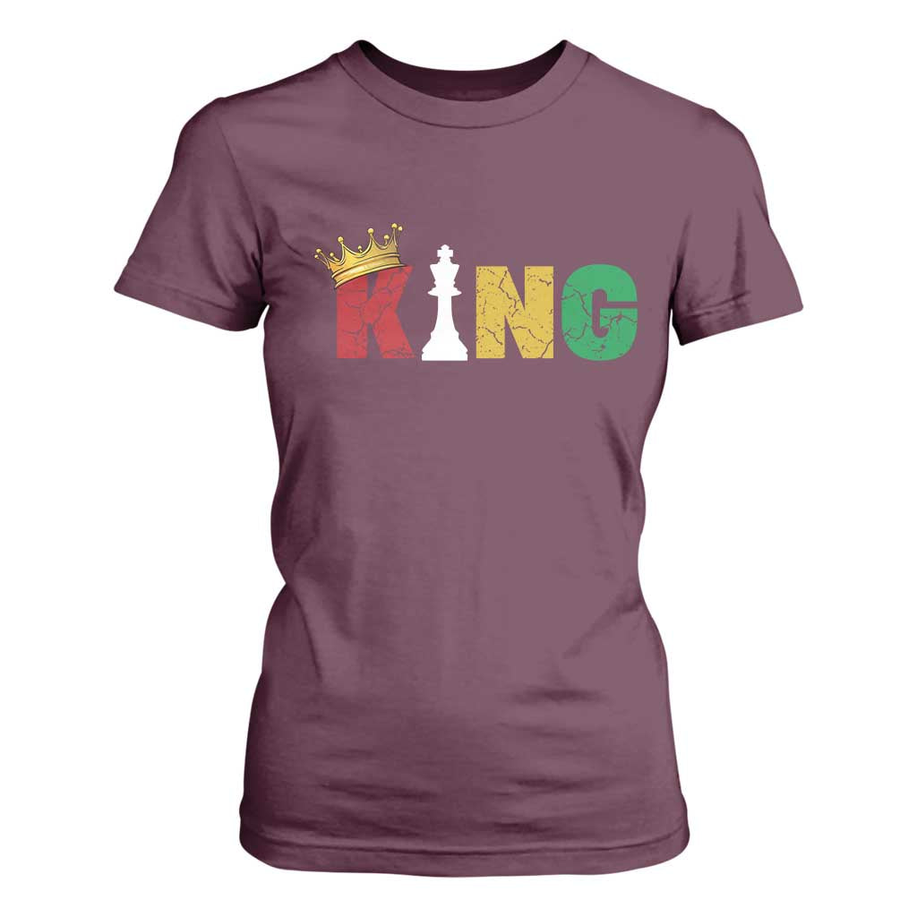 Funny Juneteenth King T Shirt For Women Black Father Chess African American
