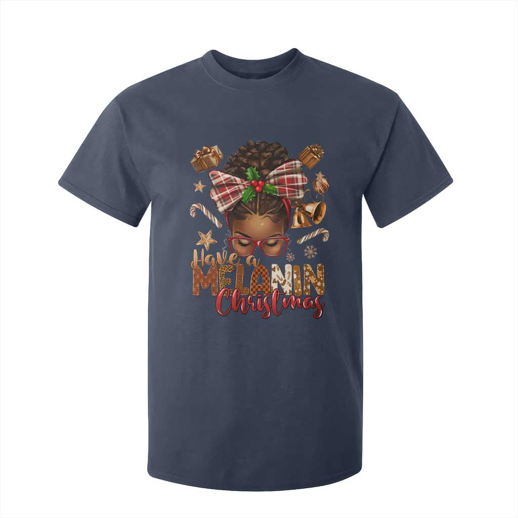 Have A Melanin Christmas African American Girl T Shirt For Kid