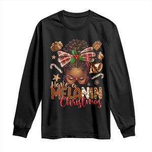 Have A Melanin Christmas African American Girl Long Sleeve Shirt