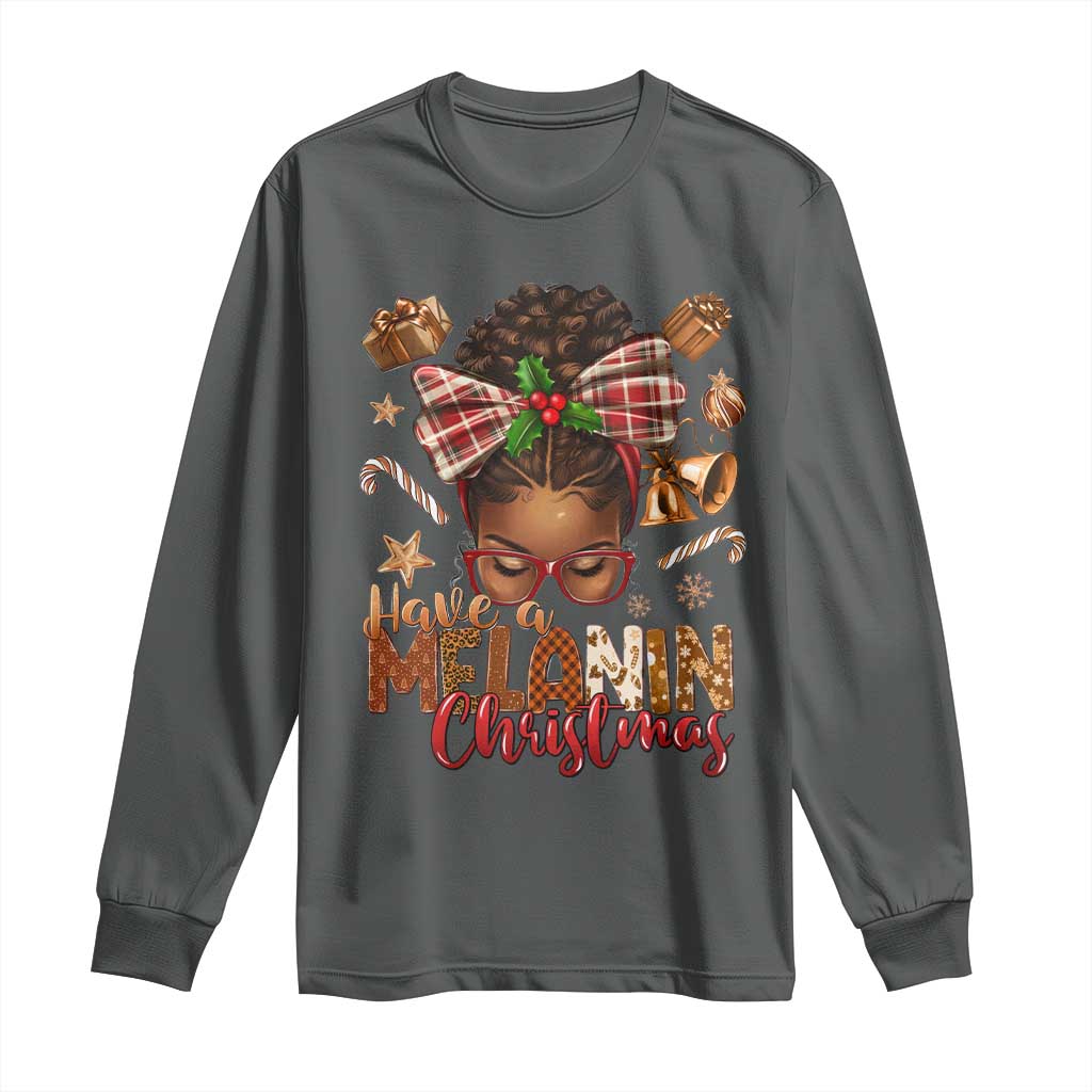Have A Melanin Christmas African American Girl Long Sleeve Shirt