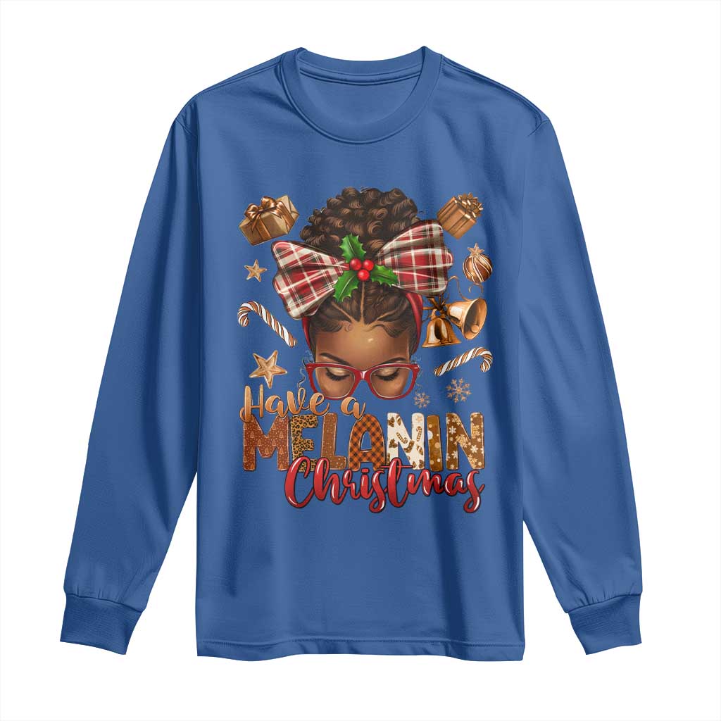Have A Melanin Christmas African American Girl Long Sleeve Shirt