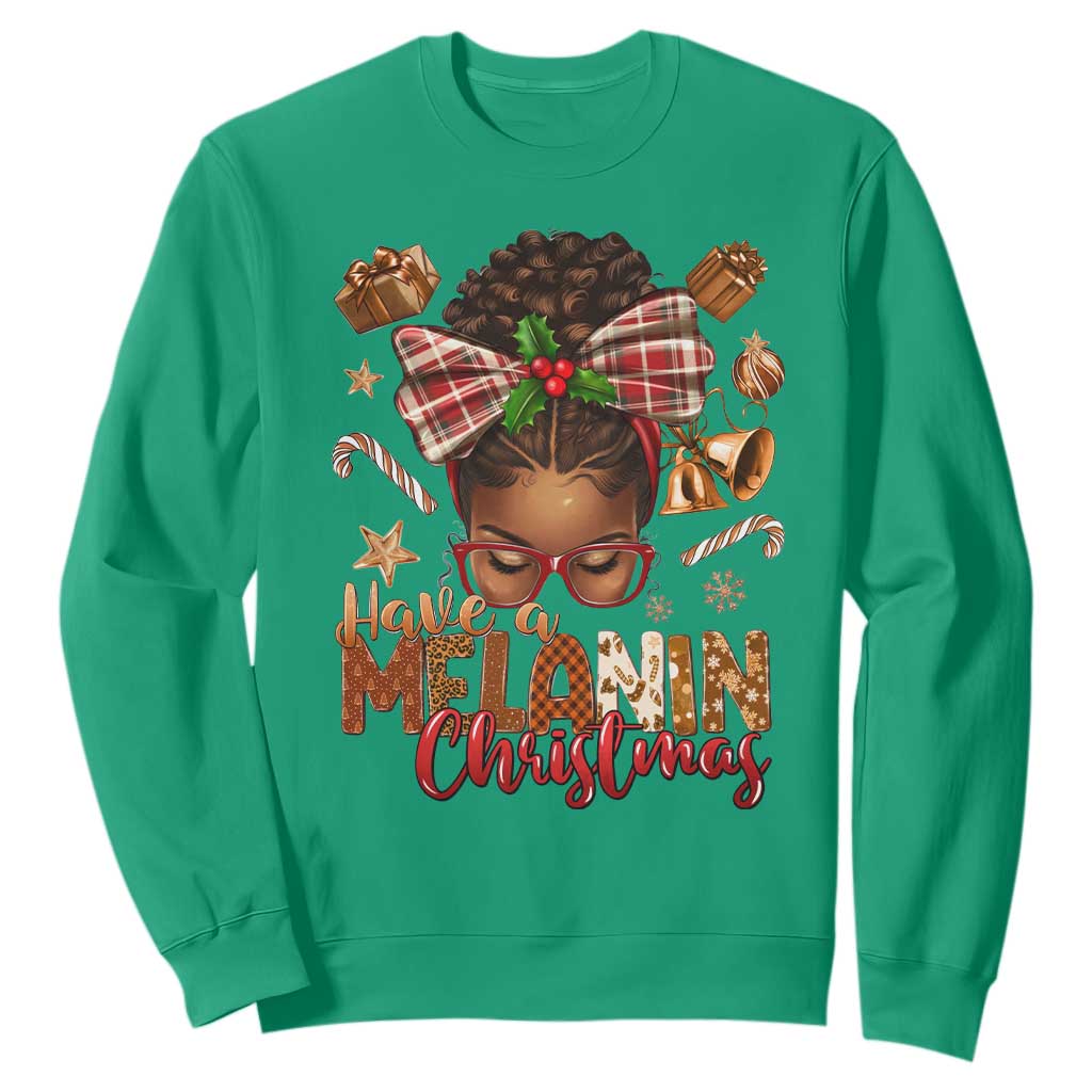 Have A Melanin Christmas African American Girl Sweatshirt
