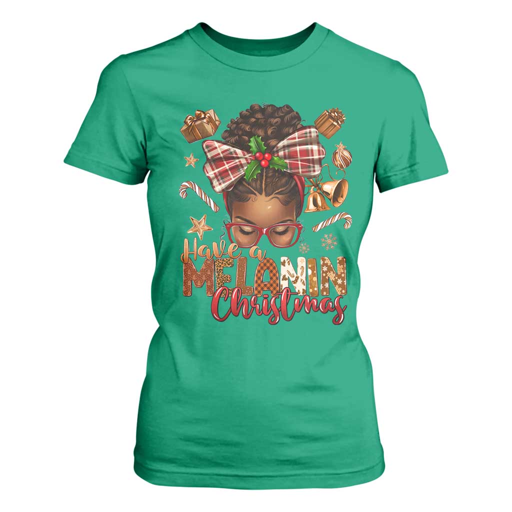 Have A Melanin Christmas African American Girl T Shirt For Women