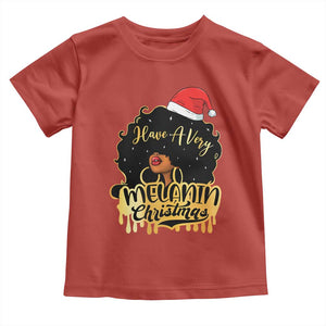 Have A Melanin Christmas African American Santa Girl Toddler T Shirt