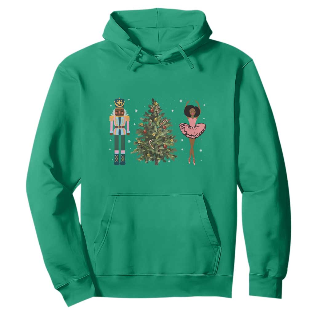 Funny Black Ballerina Afro Nutcracker African American Christmas Hoodie