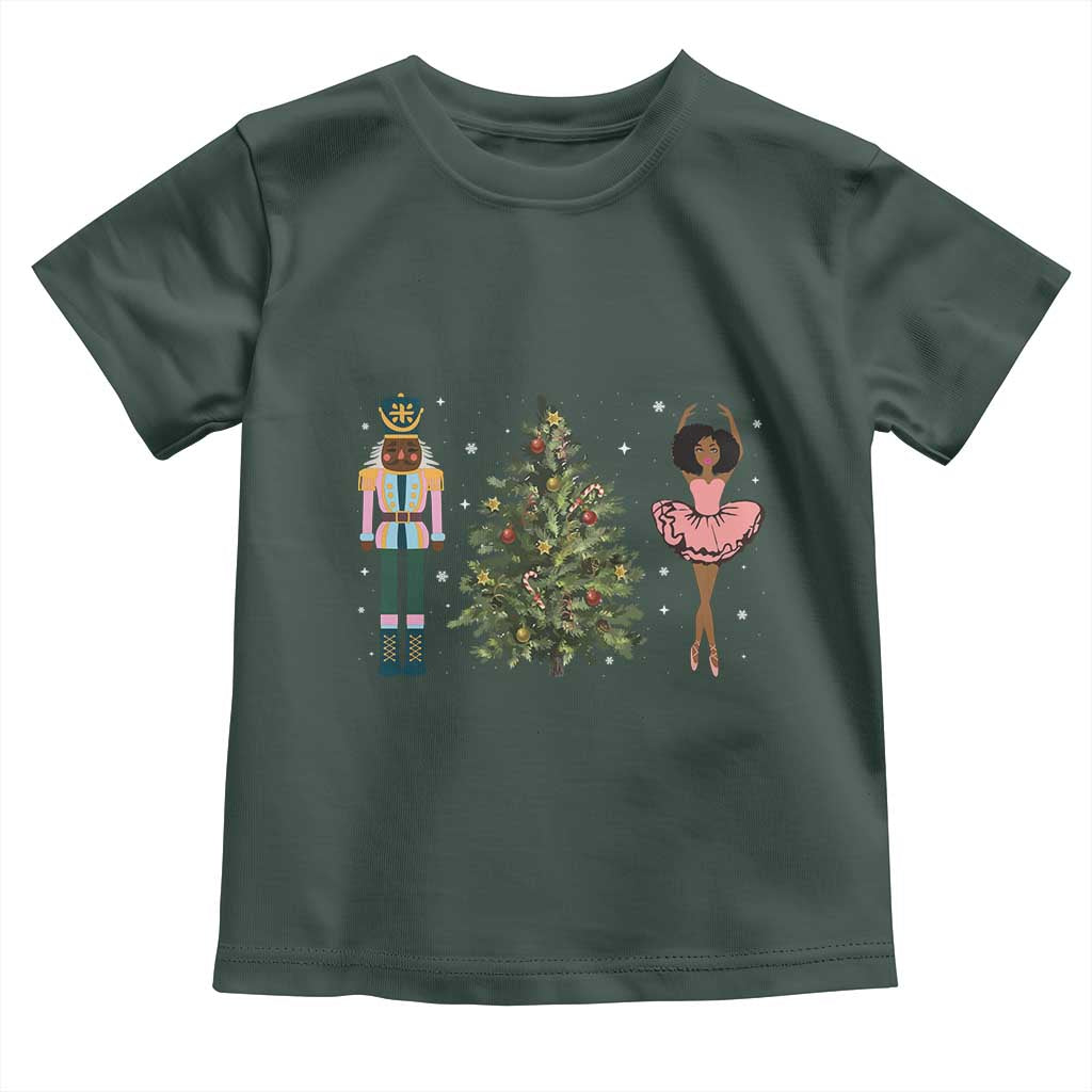 Funny Black Ballerina Afro Nutcracker African American Christmas Toddler T Shirt