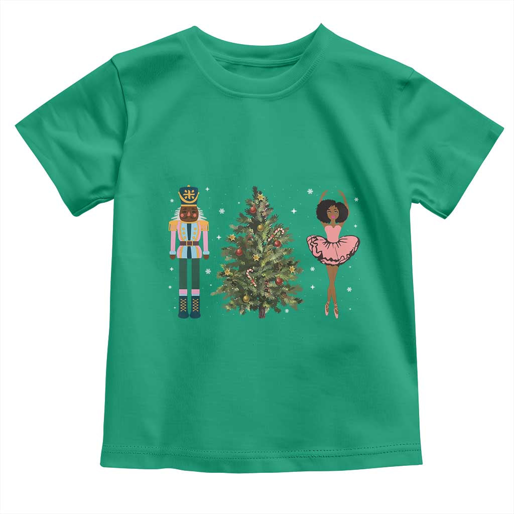 Funny Black Ballerina Afro Nutcracker African American Christmas Toddler T Shirt