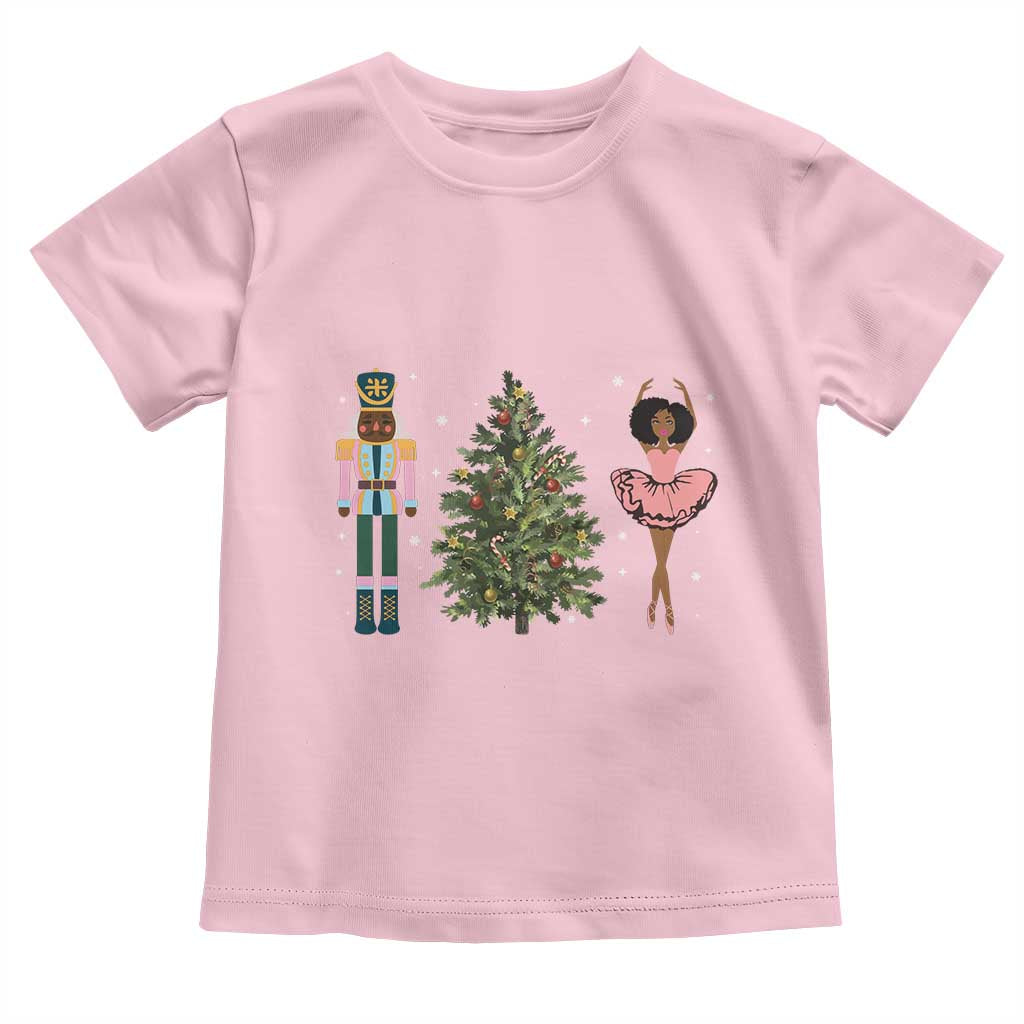 Funny Black Ballerina Afro Nutcracker African American Christmas Toddler T Shirt