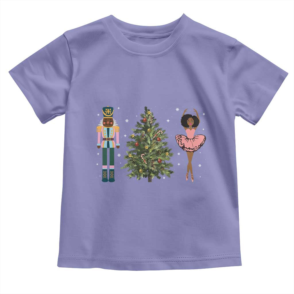 Funny Black Ballerina Afro Nutcracker African American Christmas Toddler T Shirt