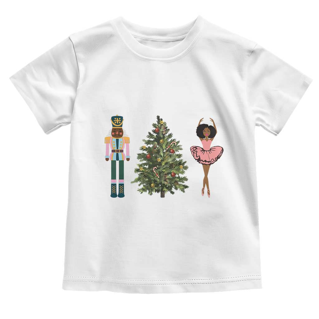 Funny Black Ballerina Afro Nutcracker African American Christmas Toddler T Shirt