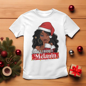 African American Christmas T Shirt Santa's Favorite Melanin Black Santa Girl