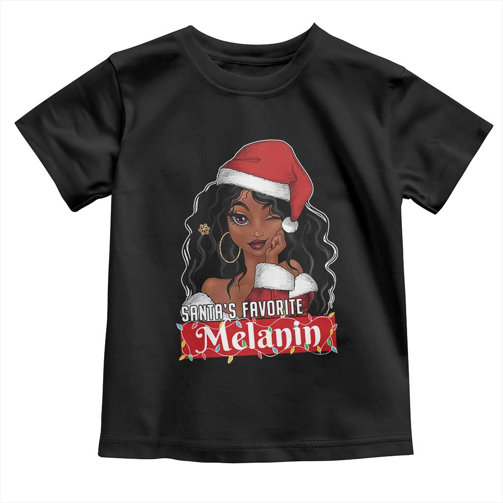 African American Christmas Toddler T Shirt Santa's Favorite Melanin Black Santa Girl