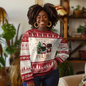 Funny Xmas African American Ugly Christmas Sweater Hangin With My Melanin Gnomies Afro Gnomes