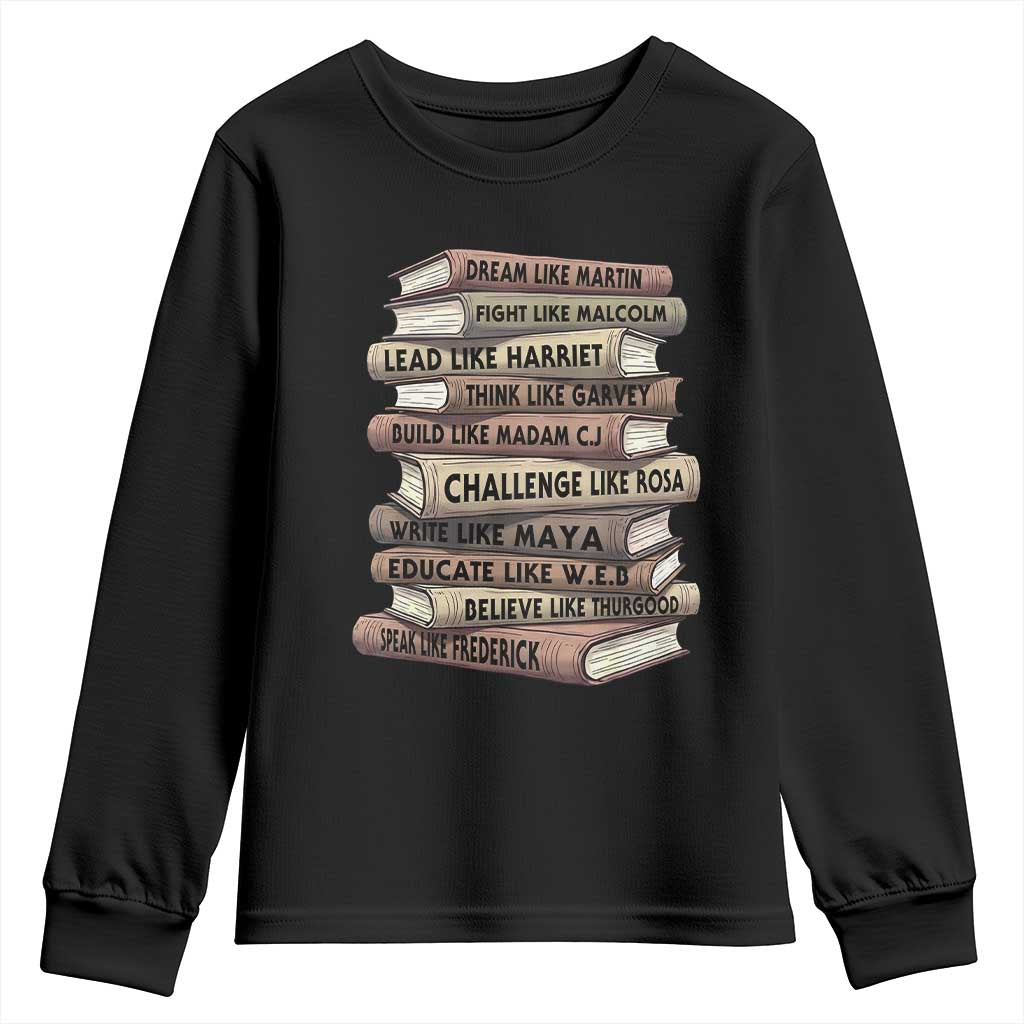 Black History Month African American Leaders Teacher Book Lover Youth Sweatshirt