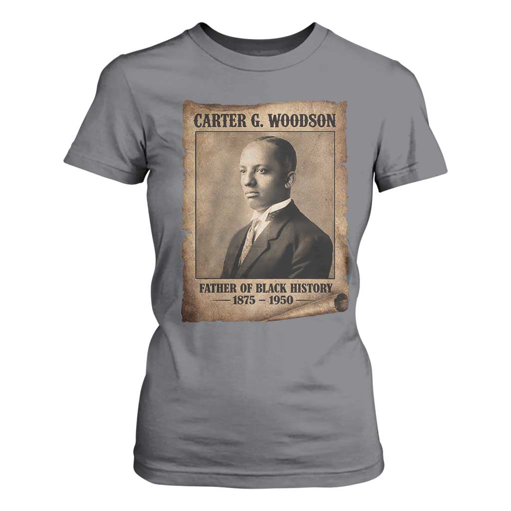 Carter G Woodson T Shirt For Women Father Of Black History Month Old Paper Graphic