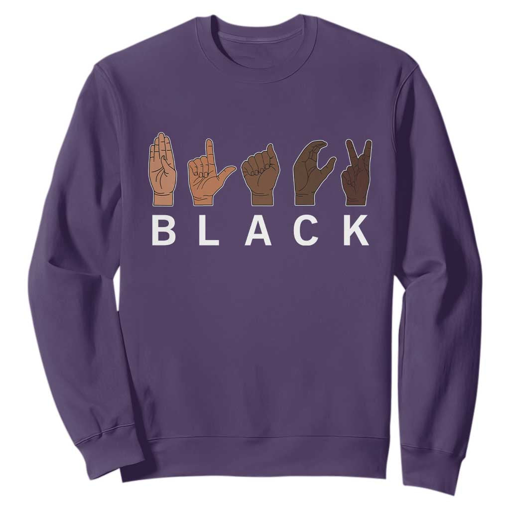 Black Asl Sign Language Hands Signs African American Month Sweatshirt