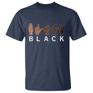 Black Asl Sign Language Hands Signs African American Month T Shirt