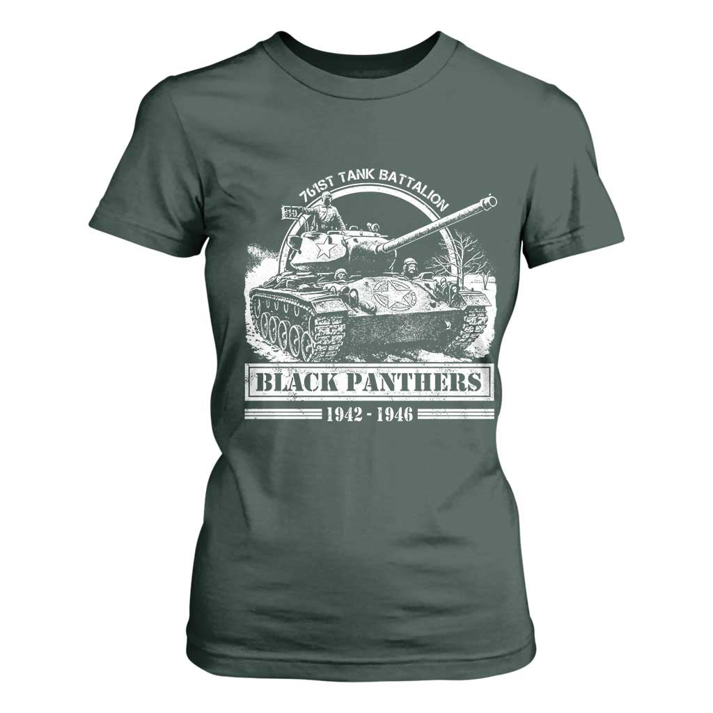 Black Panthers 761st Tank Battalion T Shirt For Women WW2 Heroes Black History Month